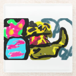 Goldene Retriever und Frühjahr Glasuntersetzer