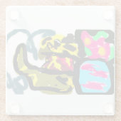 Goldene Retriever und Frühjahr Glasuntersetzer (Rückseite)