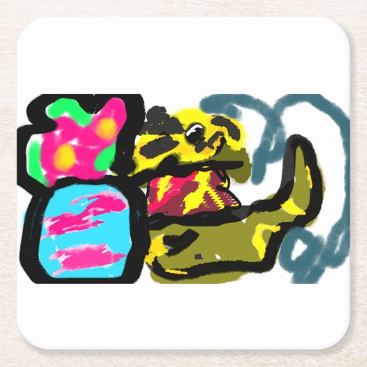 Goldene Retriever und Frühjahr Rechteckiger Pappuntersetzer (Vorderseite)