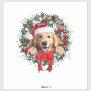Goldene Retriever Weihnachtsfeier Dekoration Weihn Aufkleber