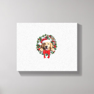 Goldene Retriever Weihnachtsfeier Dekoration Weihn Leinwanddruck