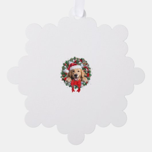Goldene Retriever Weihnachtsfeier Dekoration Weihn Ornament Karte (Vorderseite)