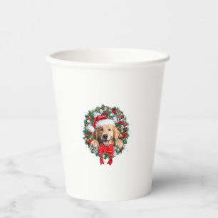 Goldene Retriever Weihnachtsfeier Dekoration Weihn Pappbecher
