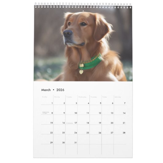 Goldene Retrievers für jede Jahreszeit Kalender (Mär 2026)