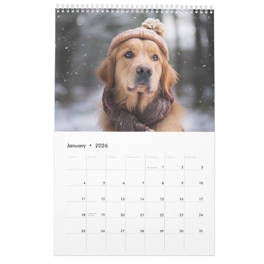 Goldene Retrievers für jede Jahreszeit Kalender (Jan 2026)