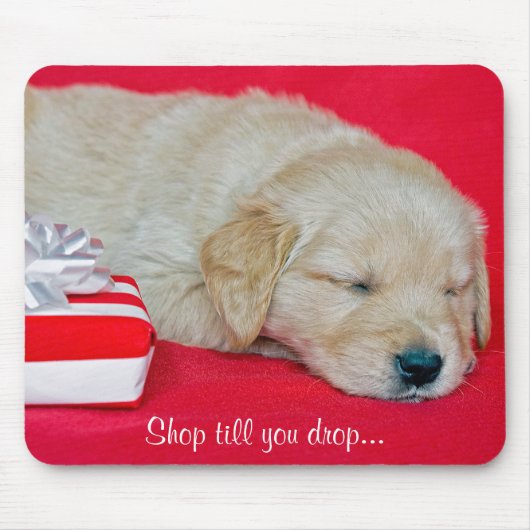 Goldene Retrika mit Weihnachtsgeschenk Mousepad (Vorne)