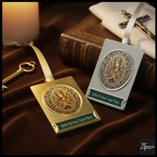 Goldene Reverenz Jungfrau Mary Banner-Ornament Gold