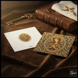 Goldene Reverenz Jungfrau Mary Feiertagskarte