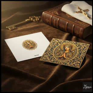 Goldene Reverenz Jungfrau Mary Feiertagskarte