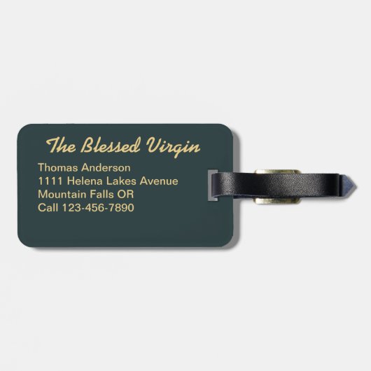 Goldene Reverenz Jungfrau Mary Gepäckanhänger (Rückseite horizontal)