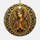 Goldene Reverenz Jungfrau Mary Keramik Ornament (Vorne)