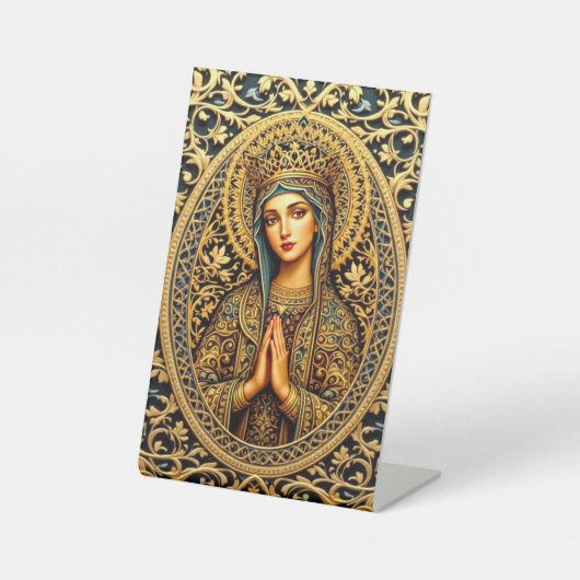 Goldene Reverenz Jungfrau Mary Sockelschild (Vorderseite)
