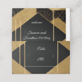 Goldene Ringe mit geflochtener Platzkarte (Außenseite Aufgefaltet)