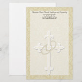 Goldene Ringe mit Kreuz, elegante Christliche Lieb Briefpapier (Vorne/Hinten)