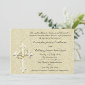 Goldene Ringe mit Kreuz, elegante Christliche Lieb Einladung (Stehend Vorderseite)