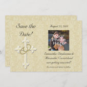 Goldene Ringe mit Kreuz, elegante Christliche Lieb Einladung (Vorne/Hinten)