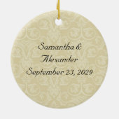 Goldene Ringe mit Kreuz, elegante Christliche Lieb Keramik Ornament (Hinten)