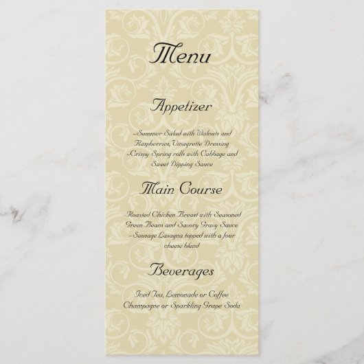 Goldene Ringe mit Kreuz, elegante Christliche Lieb Menükarte (Vorderseite)