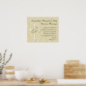 Goldene Ringe mit Kreuz, elegante Christliche Lieb Poster (Küche)