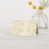 Goldene Rippeleffekte & Rose Blätter Platzkarte (Rückseite)