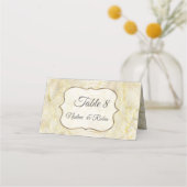 Goldene Rippeleffekte & Rose Blätter Platzkarte (Vorderseite)