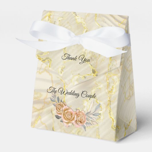 Goldene Rippeleffekte und Rose Geschenkschachtel (Vorderseite)