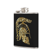 Goldene Ritterrüstung Helmschmiede in Goldstruktur Flachmann (Links)