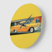 Goldene Rocket 88 Oldsmobile der 1950er Jahre Große Wanduhr (Winkel)