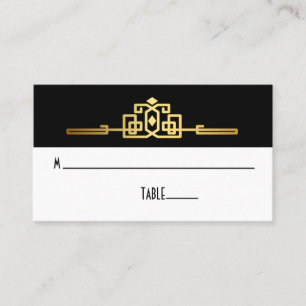 Goldene Romantik Art Deco Platzkarte