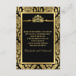 Goldene Romantik der 20er Jahre Art-Déco-Karte Begleitkarte