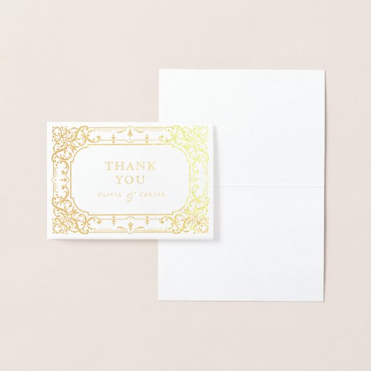 Goldene romantische verzierte Hochzeit Folienkarte (Anzeige)