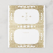 Goldene romantische verzierte Hochzeit Platzkarte (Außenseite Aufgefaltet)