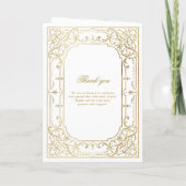 Goldene romantische verzierte Hochzeit Programm (Rückseite)