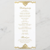 Goldene romantische verzierte Hochzeit Programm (Rückseite)