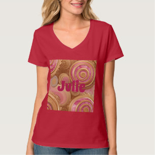 Goldene Rosa bei Frauen Kunst V-Neck T-Shirt