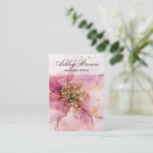 Goldene rosa Blütenhandgefertigte Schmuckstücke Oh Visitenkarte (Stehend Vorderseite)