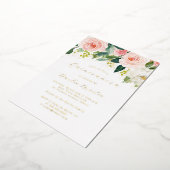 Goldene Rosa Blütenpracht Folieneinladung (Gedreht)