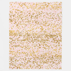 Goldene Rosa Confetti Fleecedecke