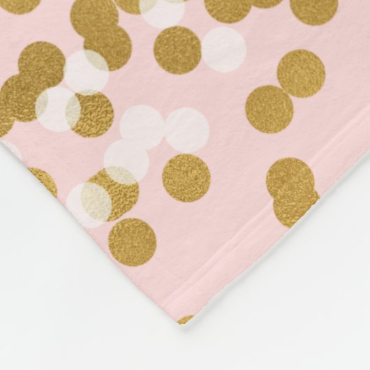 Goldene Rosa Confetti Fleecedecke (Ecke)