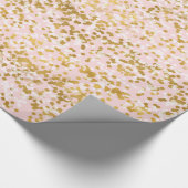 Goldene Rosa Confetti Geschenkpapier (Ecke)