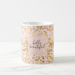 Goldene Rosa Confetti Kaffeetasse
