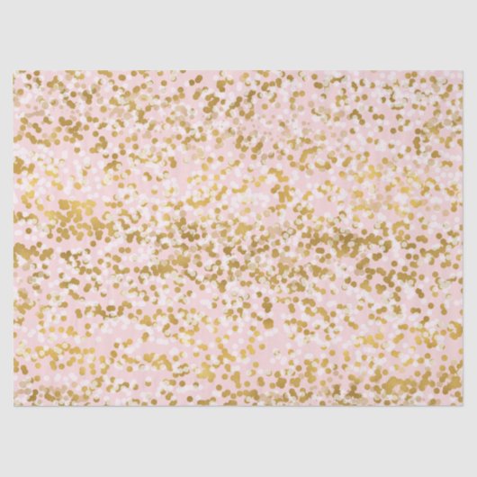 Goldene Rosa Confetti Seidenpapier (Vorderseite)
