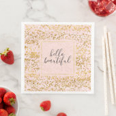 Goldene Rosa Confetti Serviette (Beispiel)