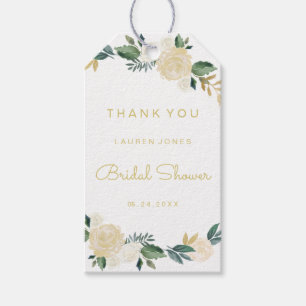 Goldene rosa florale elegante Brautparty-Tags Geschenkanhänger