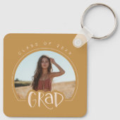 Goldene Rosa Foto-Klasse 2025 Abschluss Schlüsselanhänger (Rückseite)