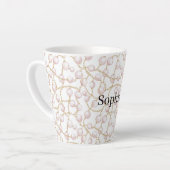Goldene rosa glamouröse Perlen Milchtasse (Linke Ecke)