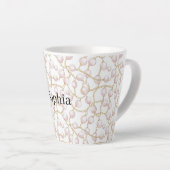 Goldene rosa glamouröse Perlen Milchtasse (Rechte Ecke)