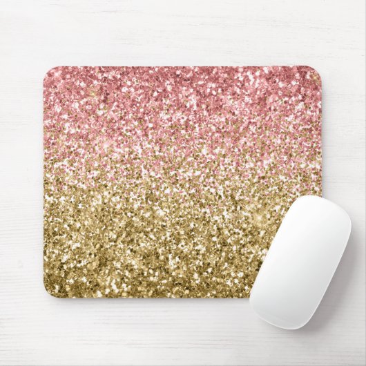 Goldene Rosa Glitzy Glitzer Sparkle Mousepad (Mit Mouse)