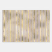 Goldene, rosa Konfetti-Streifen mit elegantem Desi Geschenkpapier Set (Vorderseite 2)