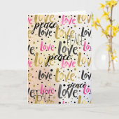 Goldene Rosa Liebe Confetti Frieden Karte (Gelbe Blume)